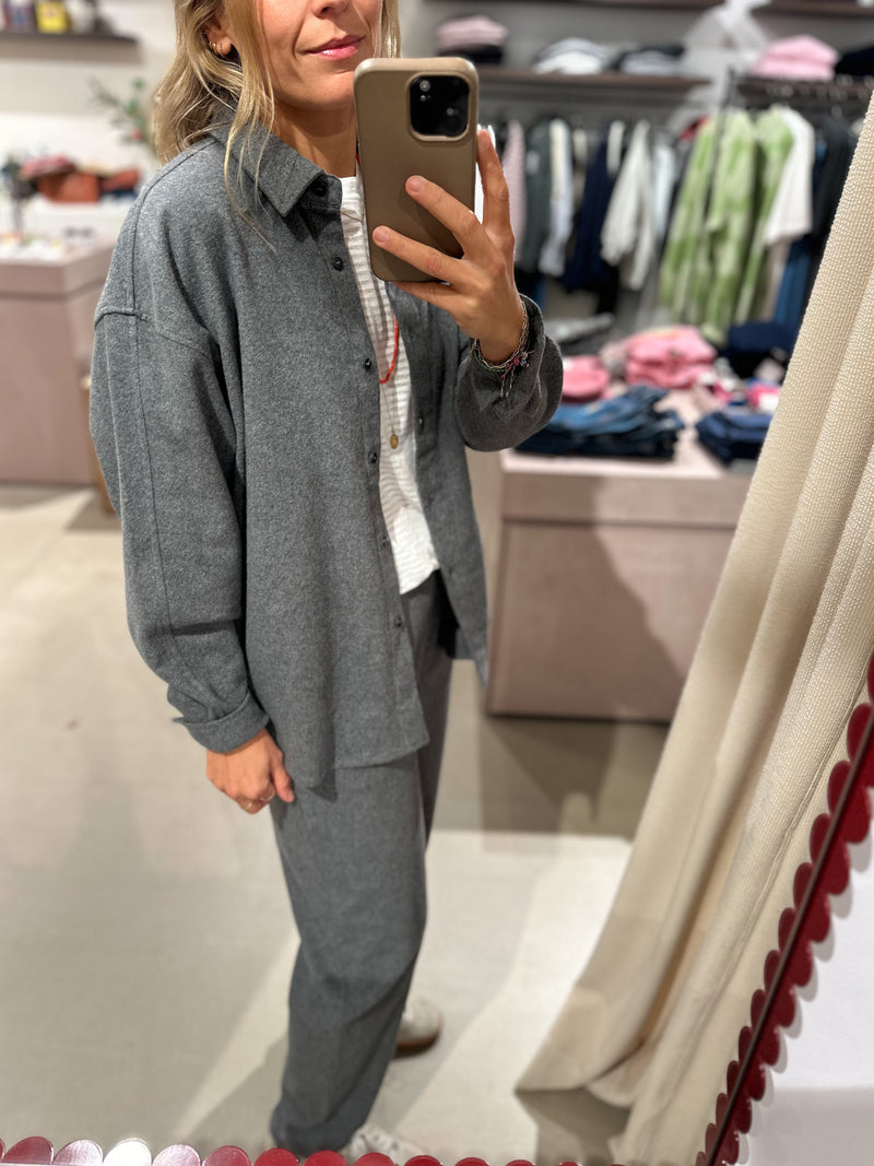 Oversized flanel shirt Vylow - Grey melange