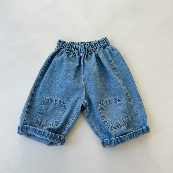 Bebe patch denim pants - Mid-blue