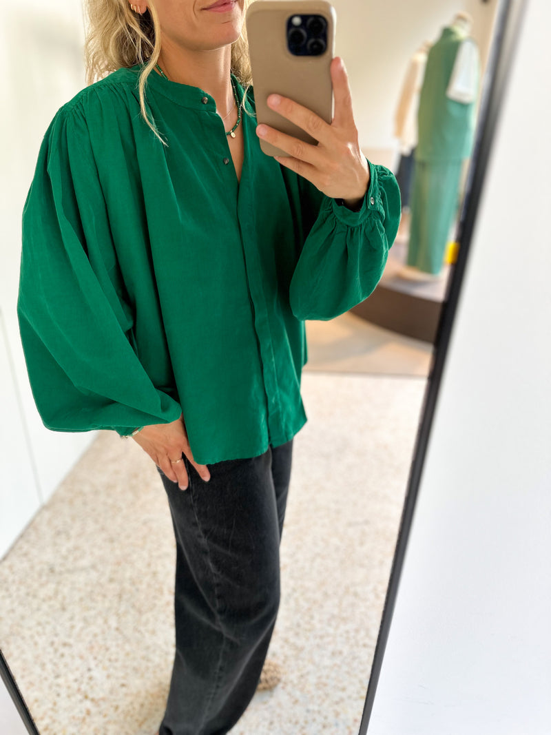 Gianni verlours blouse - Green