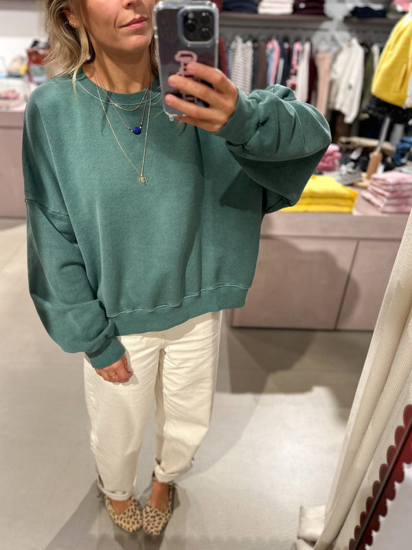 Joe sweatshirt - Washed forest green