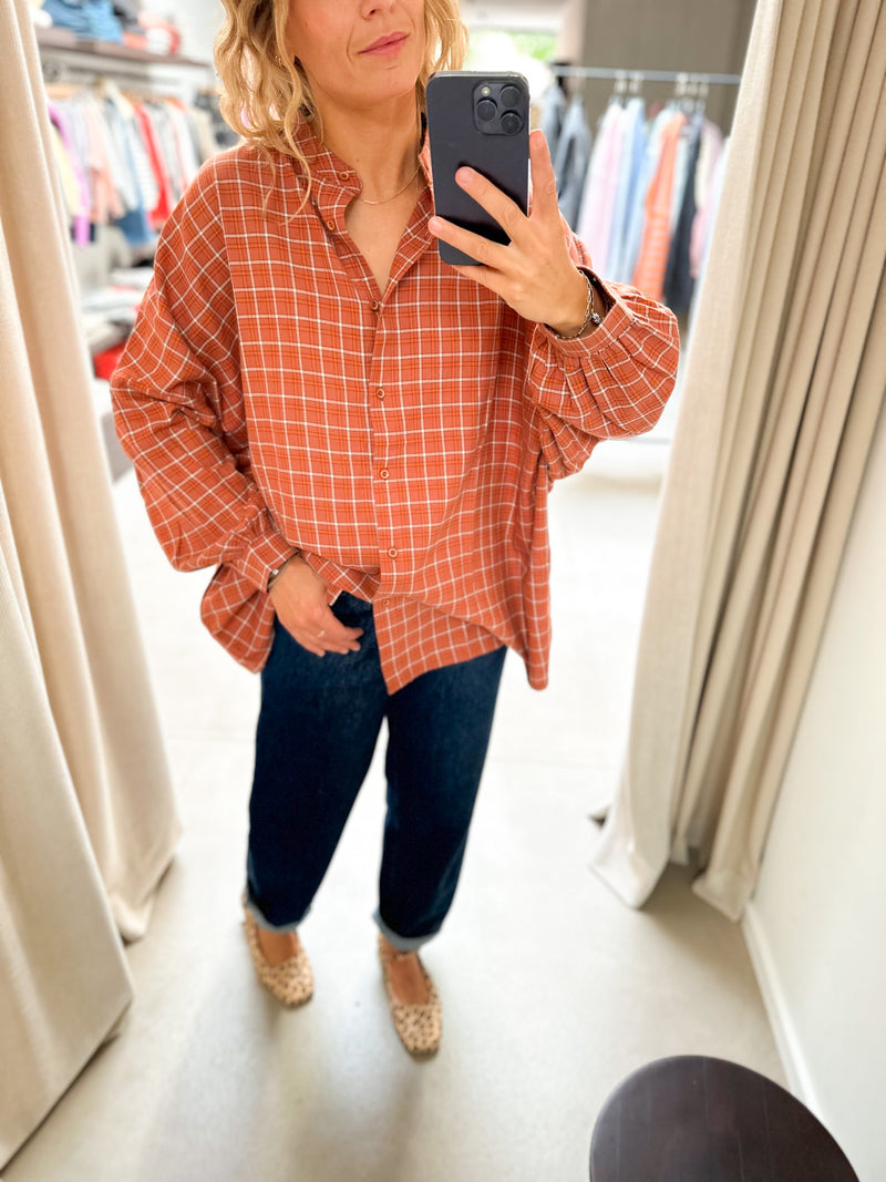 Baiau oversized check shirt - Orange