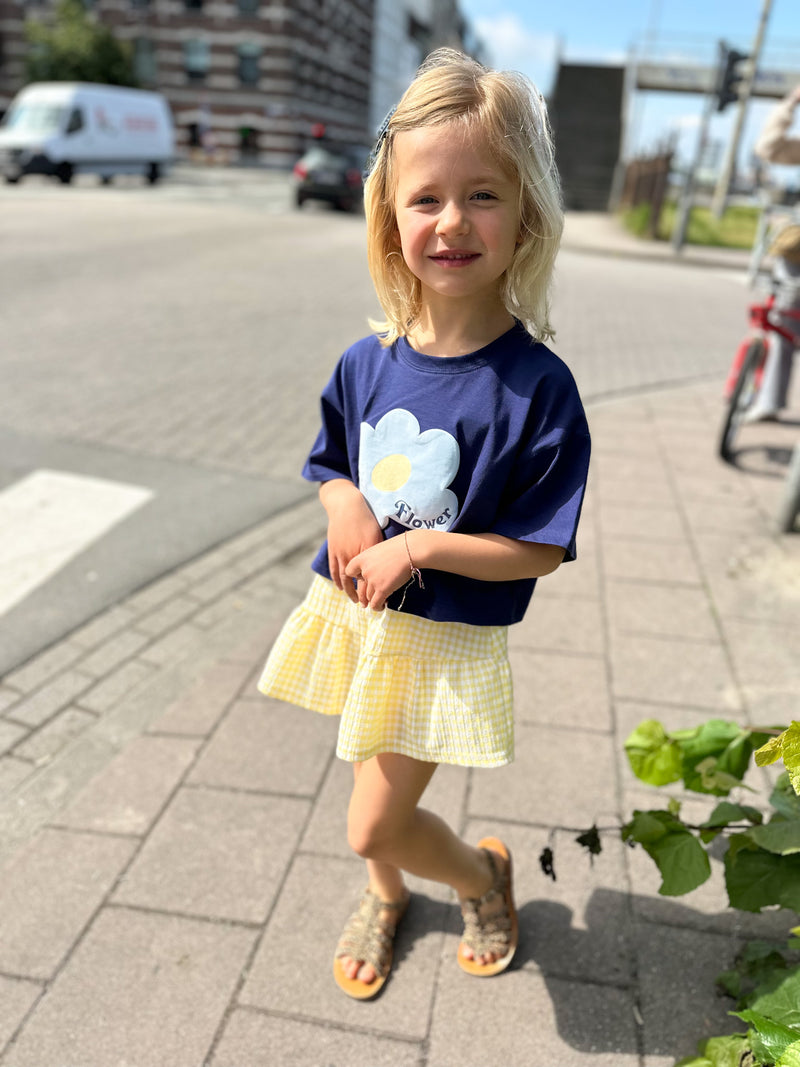 Big flower crop tee - Navy