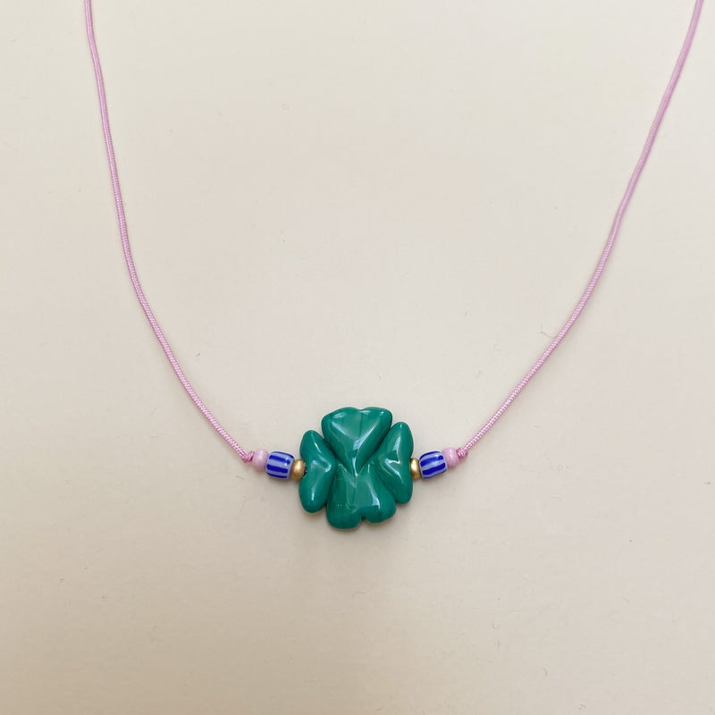 Clover necklace - Sea green