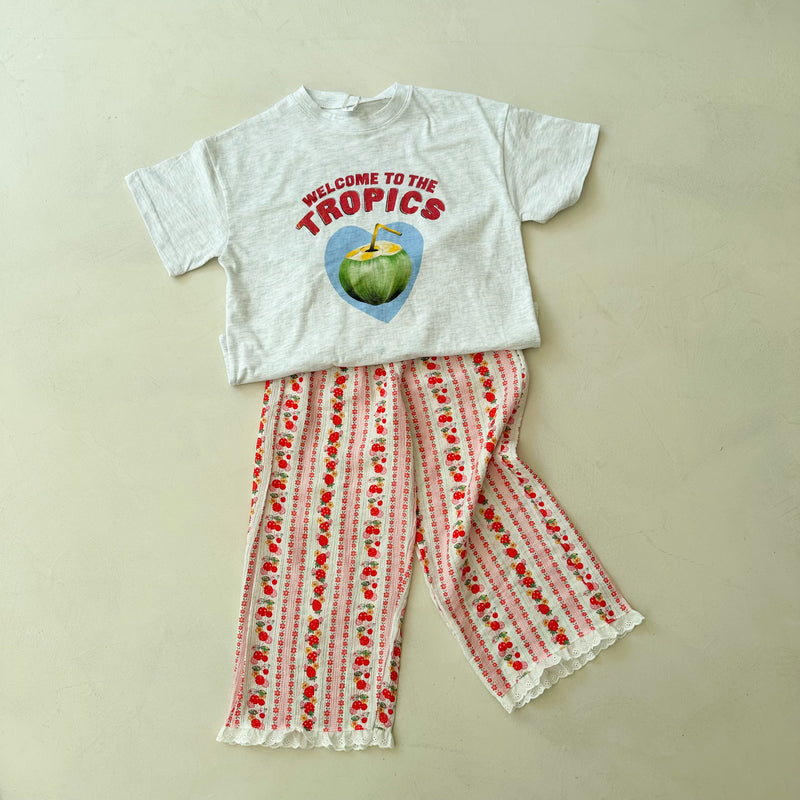 Tropical tee - White melange