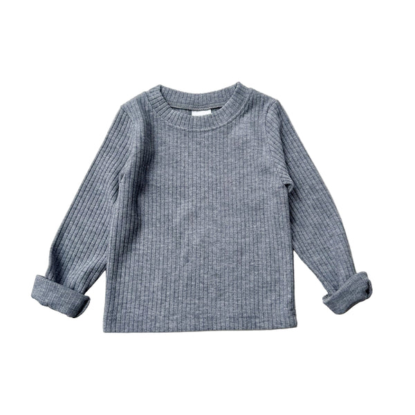 Soft rib tee - Grey melange
