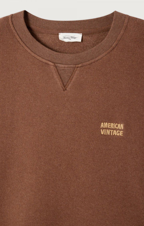 Etok cropped fluffy sweatshirt - Chestnut