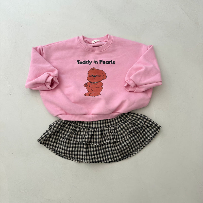 Teddy in pearls sweatshirt - Pink