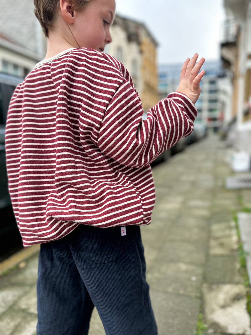 Gigi soft sweatshirt - Burgundy stripes