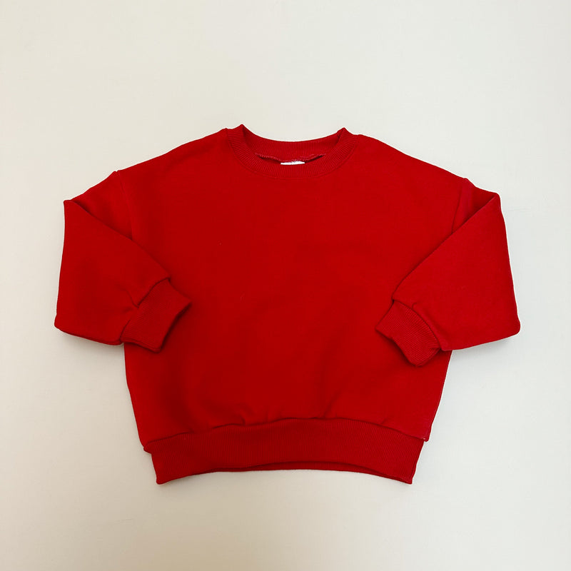 Chunky fleeced sweatshirt - Bright red