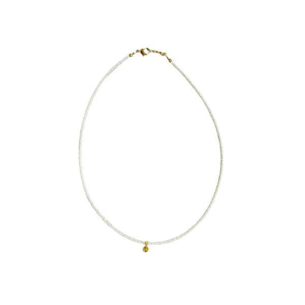 Pearl x coin necklace - Ivory