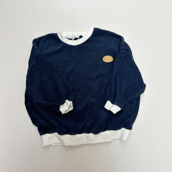 Bicolor terry sweatshirt - Navy
