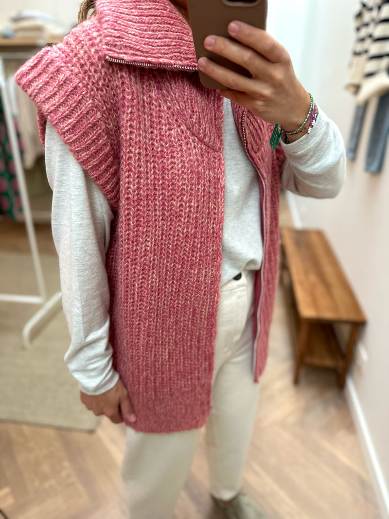 Zola knitted zipper vest - Malabar
