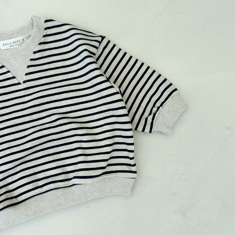 Striped crewneck sweater - Navy