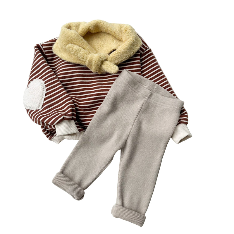 Bebe fleece leggings - Oatmeal