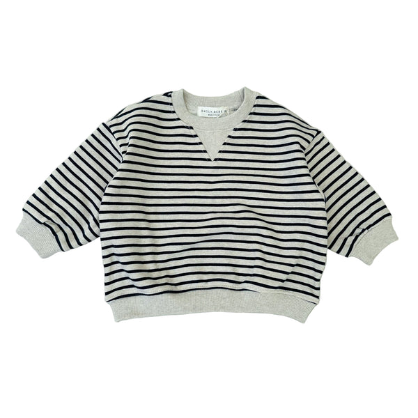 Striped crewneck sweater - Navy
