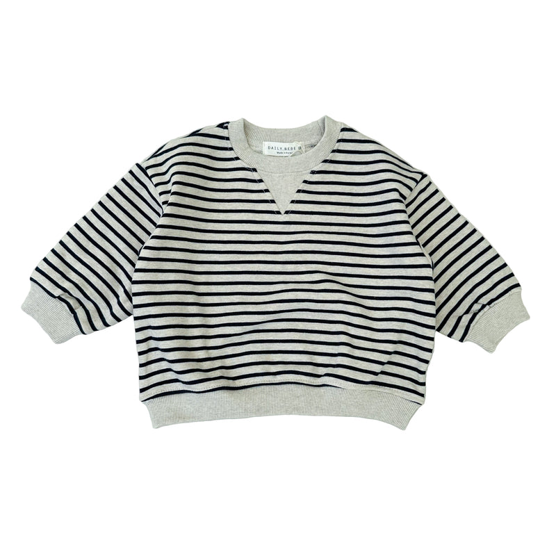 Striped crewneck sweater - Navy
