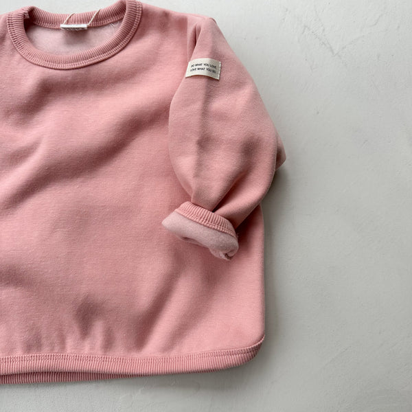 Label piping sweater - Pink