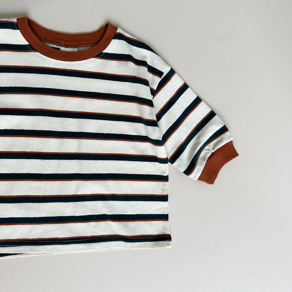 Multistripe tee - Cream/dark green