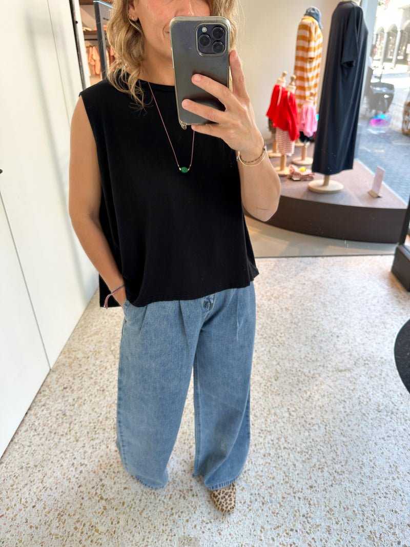 Breezy jersey top - Black