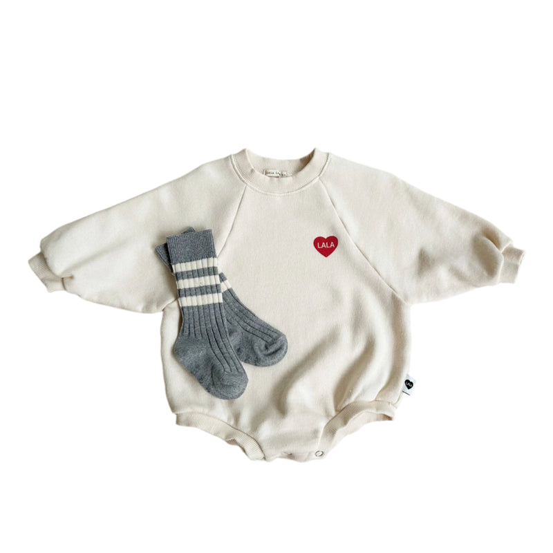 Heart sweater onesie - Ivory