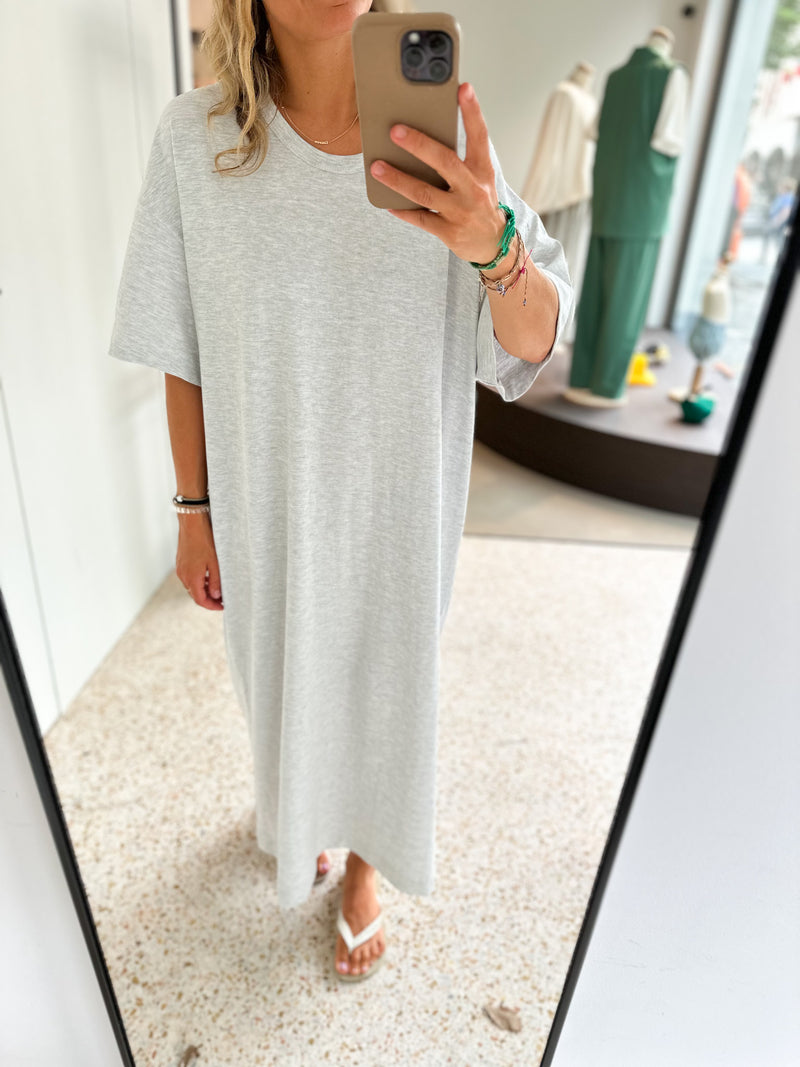 Oversized tee dress - White melange