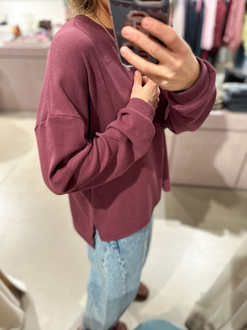 Soft modal tee - Washed burgundy