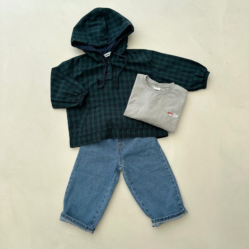 Slash denim pants - Fine stripes