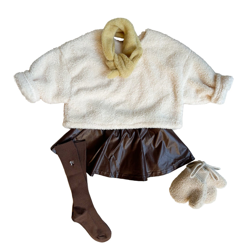 Fluffy cropped jumper - Cream