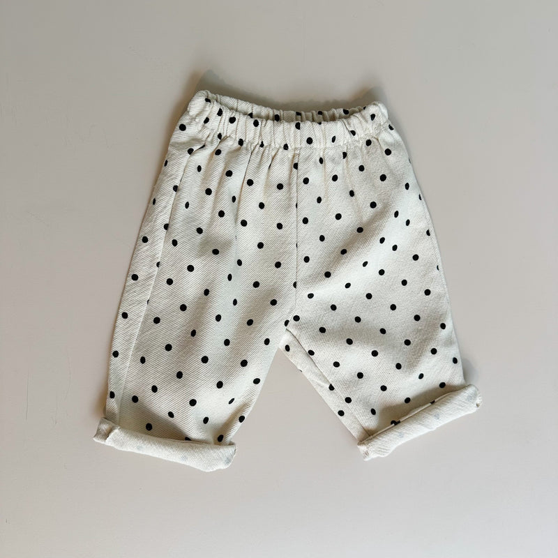 Dot woven pants - Cream