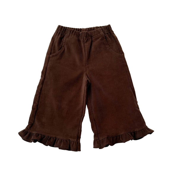 Frill corduroy pants - Brown