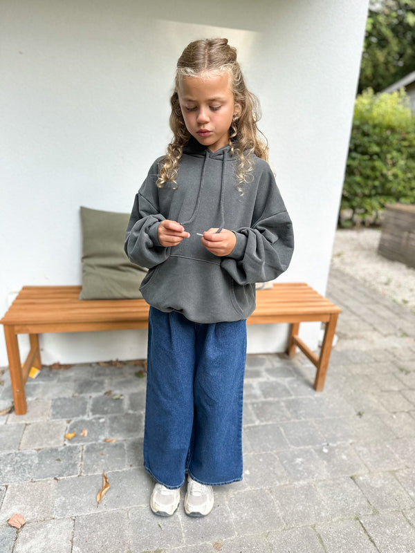 Wide tucked denim - Blue