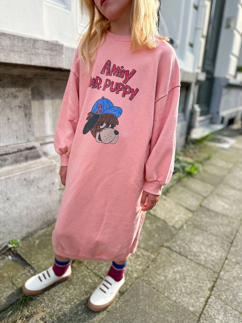 Puppy long sweater dress - Pink