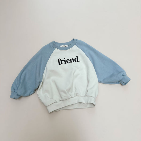 Friend raglan sweatshirt - Ash blue/ivory