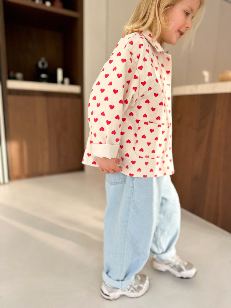 Heart denim jacket - Natural
