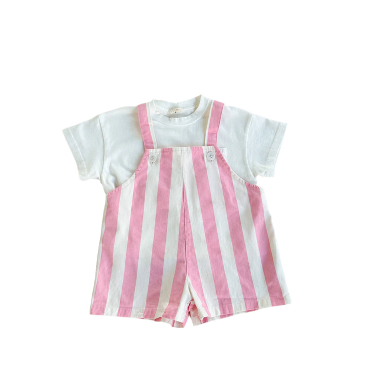 Wide stripe overall - Pink