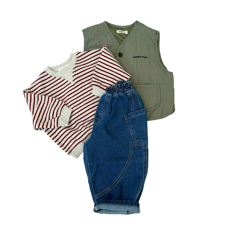 NP oversized quilted vest - Khaki