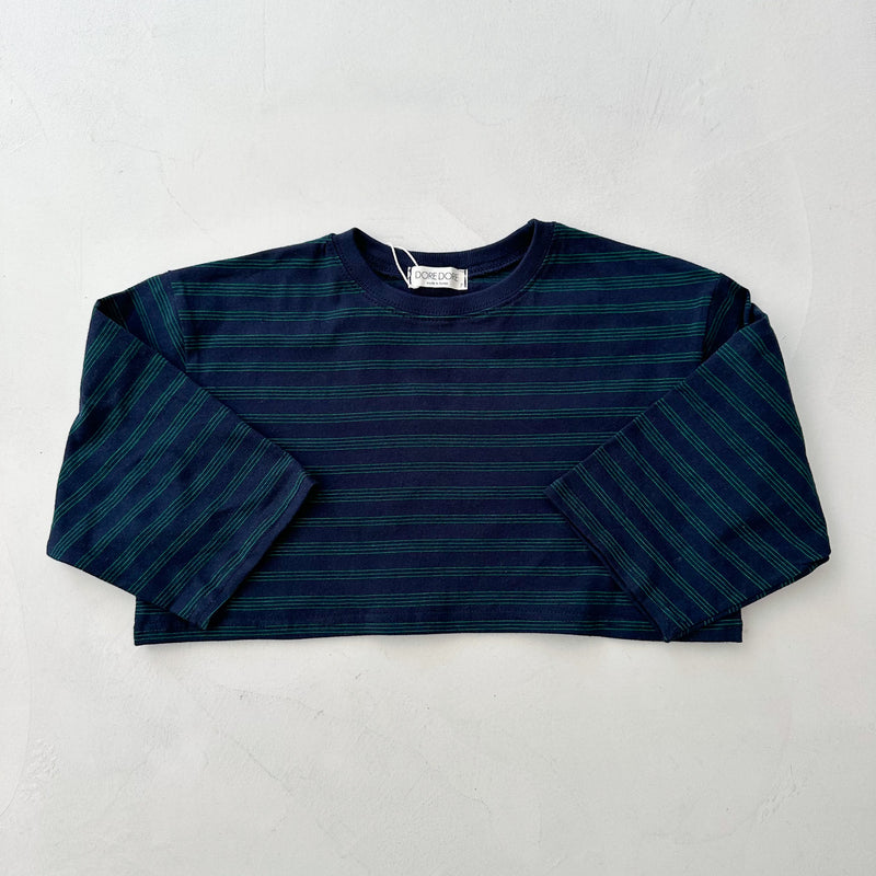 Dore striped crop tee - Navy