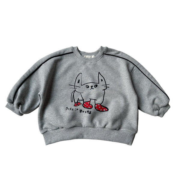 Puss in boots sweatshirt - Grey melange