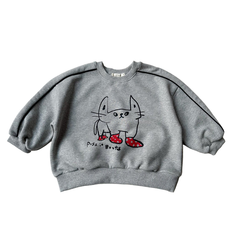 Puss in boots sweatshirt - Grey melange