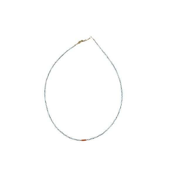 Fine bicolor necklace - Blue/orange