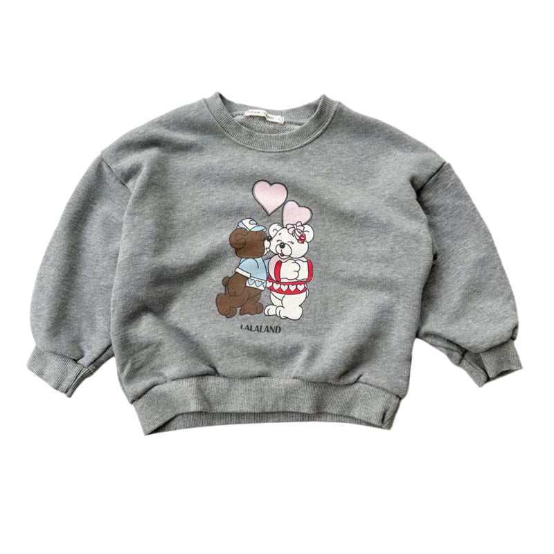 Kiss bear sweatshirt - Grey melange