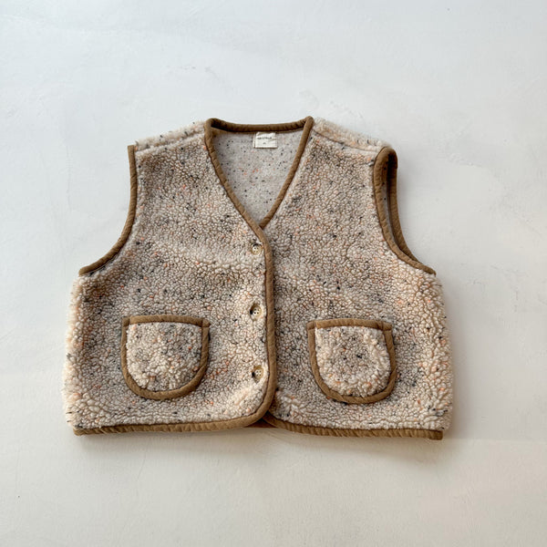 Speckled teddy vest - Beige