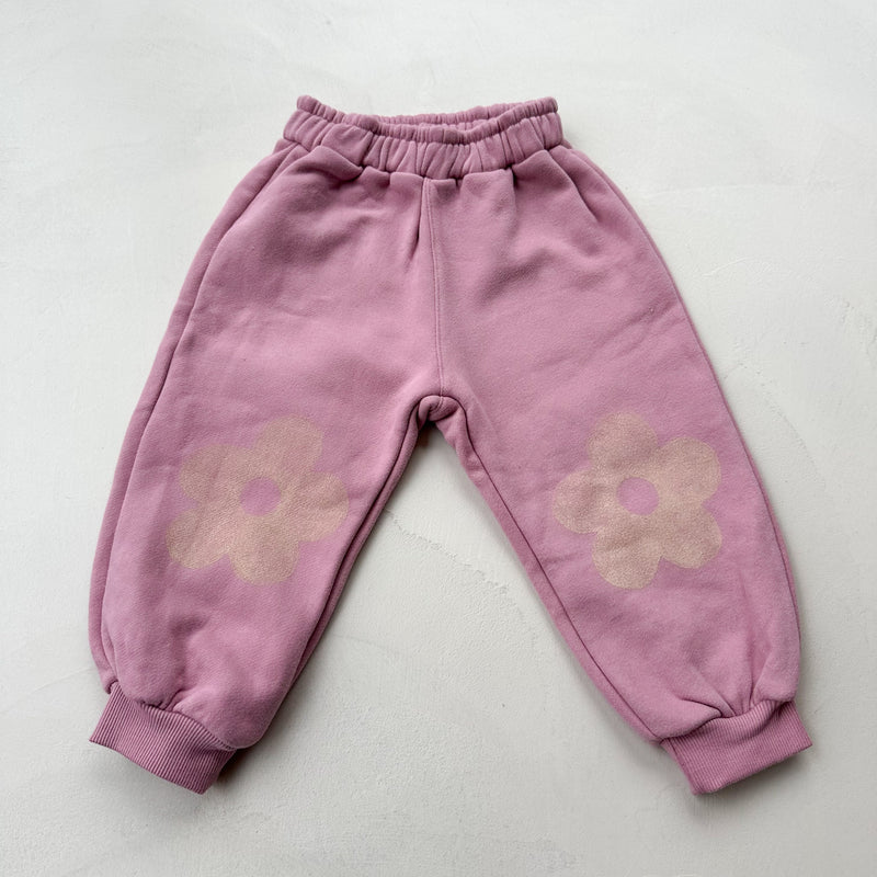 Flower jogger pants - Pink