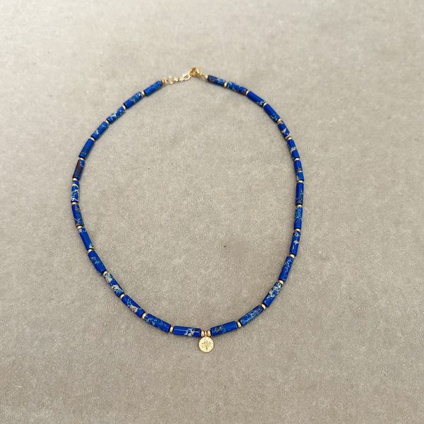 Natural stones necklace - Royal blue