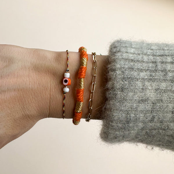 Simple lucky eye bracelet - Orange