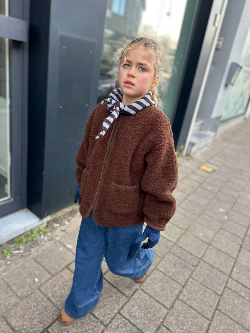 Teddy zip up jacket - Brown