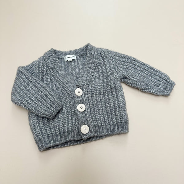 Knitted cardigan - Light grey melange