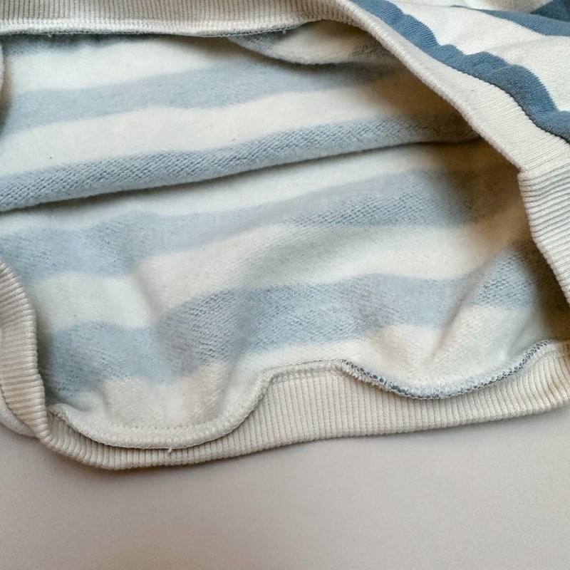 Loose striped fleeced sweater - Blue
