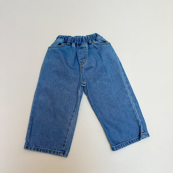 Teddy pocket denim pants - Washed blue
