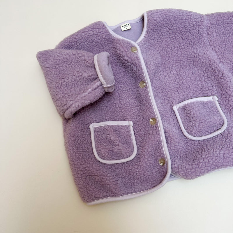 Teddy fleeced pocket jacket - Purple